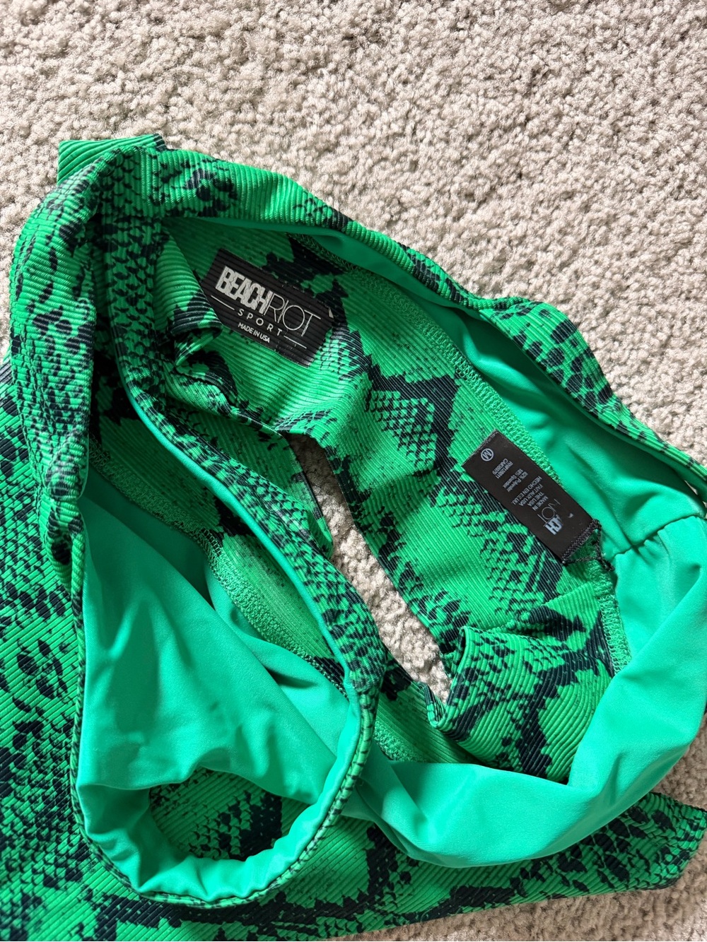 Beach Riot Green Snake-Print Bikini - Picture 4 of 4